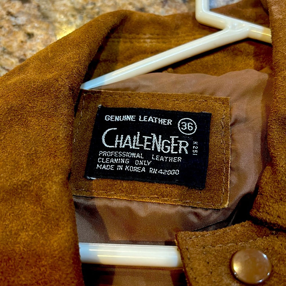 Challenger Leather Overshirt Jacket Men's 36/ small ~ Heavy 1980's Vintage - Picture 2 of 3